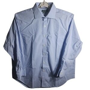 LAUREN Ralph Lauren Classic Fit Stretch Gingham Dress Shirt Mens 18 34/35 Blue W